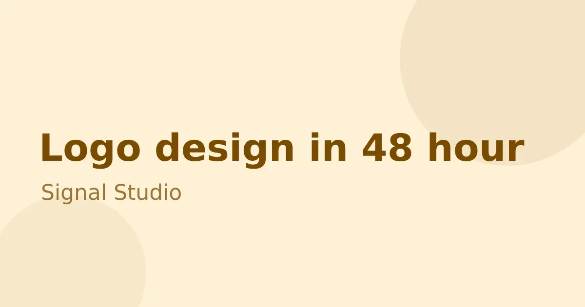 Logo design in 48 hours